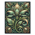Elegant Sage Gold Flourish Botanical Rug