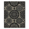 Black Cream Intricate Mandalas Floral Vines Rug