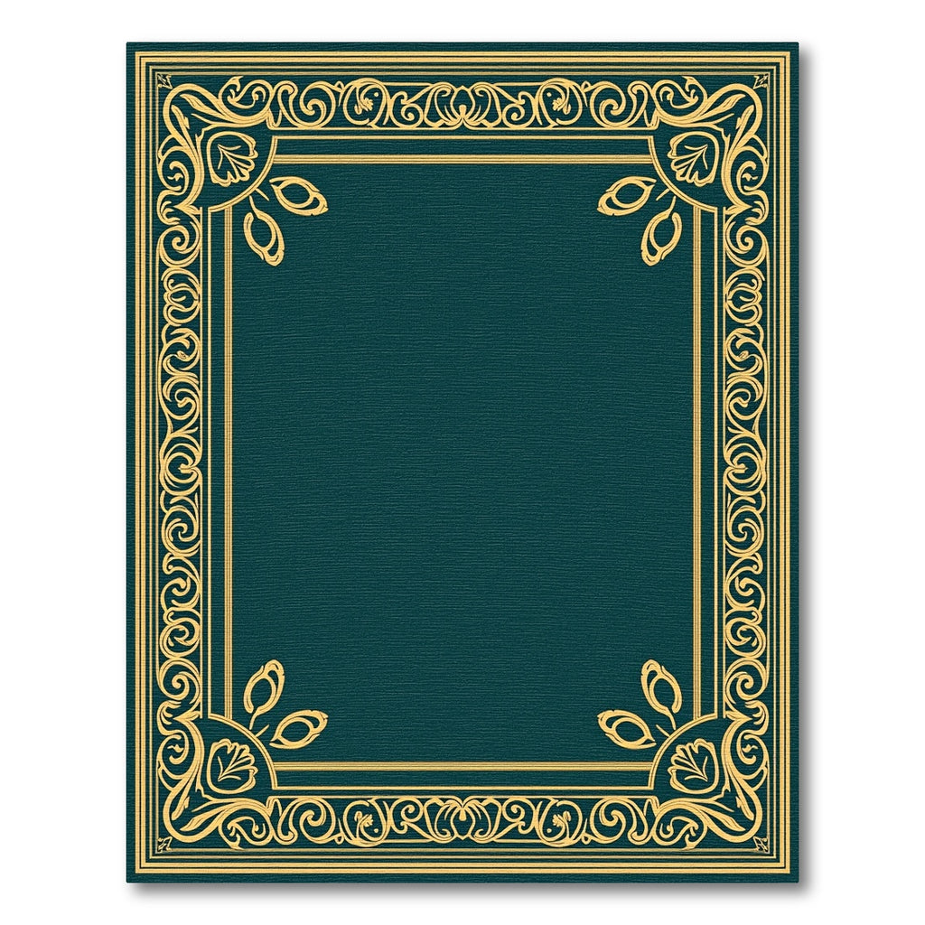 Timeless Gold Teal Scroll Border Rug