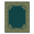 Timeless Gold Teal Scroll Border Rug
