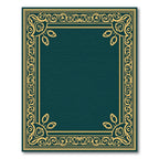 Timeless Gold Teal Scroll Border Rug