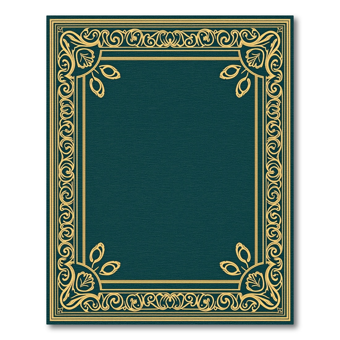 Timeless Gold Teal Scroll Border Rug