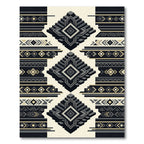 Monochrome Geometric Step Diamond Rug