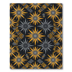 Golden Celestial Geometric Starry Gray Rug