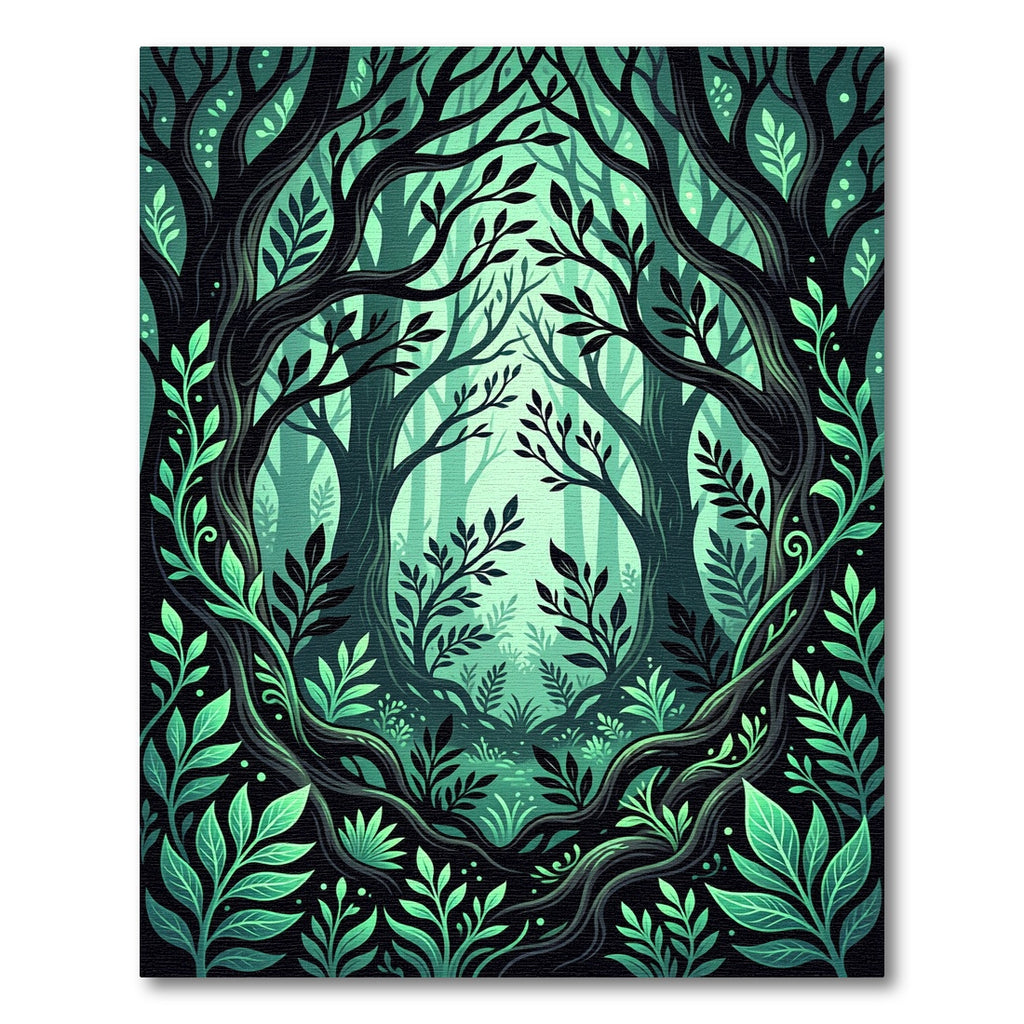 Enchanted Emerald Forest Canopy Rug