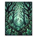 Enchanted Emerald Forest Canopy Rug