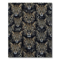 Bold Leopard Faces Dark Background Rug