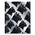 Black Cats Head Repeat Composition Rug