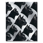 Black Cats Head Repeat Composition Rug