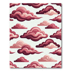 Crimson Cloudscape Swirls Rug
