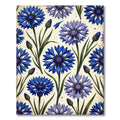 Blue Cornflower Garden Botanical Art Rug