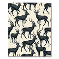 Modern Charcoal Black Antelope Silhouette Rug