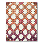 Gradient Lattice Floral Medallion Rug