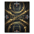 Golden Basketball Court Motion Lines Rug