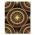 Golden Brown Sunburst Geometric Rug