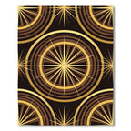 Golden Brown Sunburst Geometric Rug