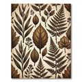 Monochromatic Brown Botanical Leaf Collage Rug