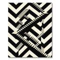 Monochrome Geometric Optical Illusion Steps Rug