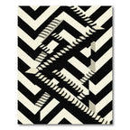 Monochrome Geometric Optical Illusion Steps Rug