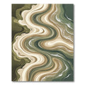 Organic Olive Green Abstract Swirl Rug