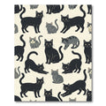 Whimsical Black and Gray Cat Silhouette Rug