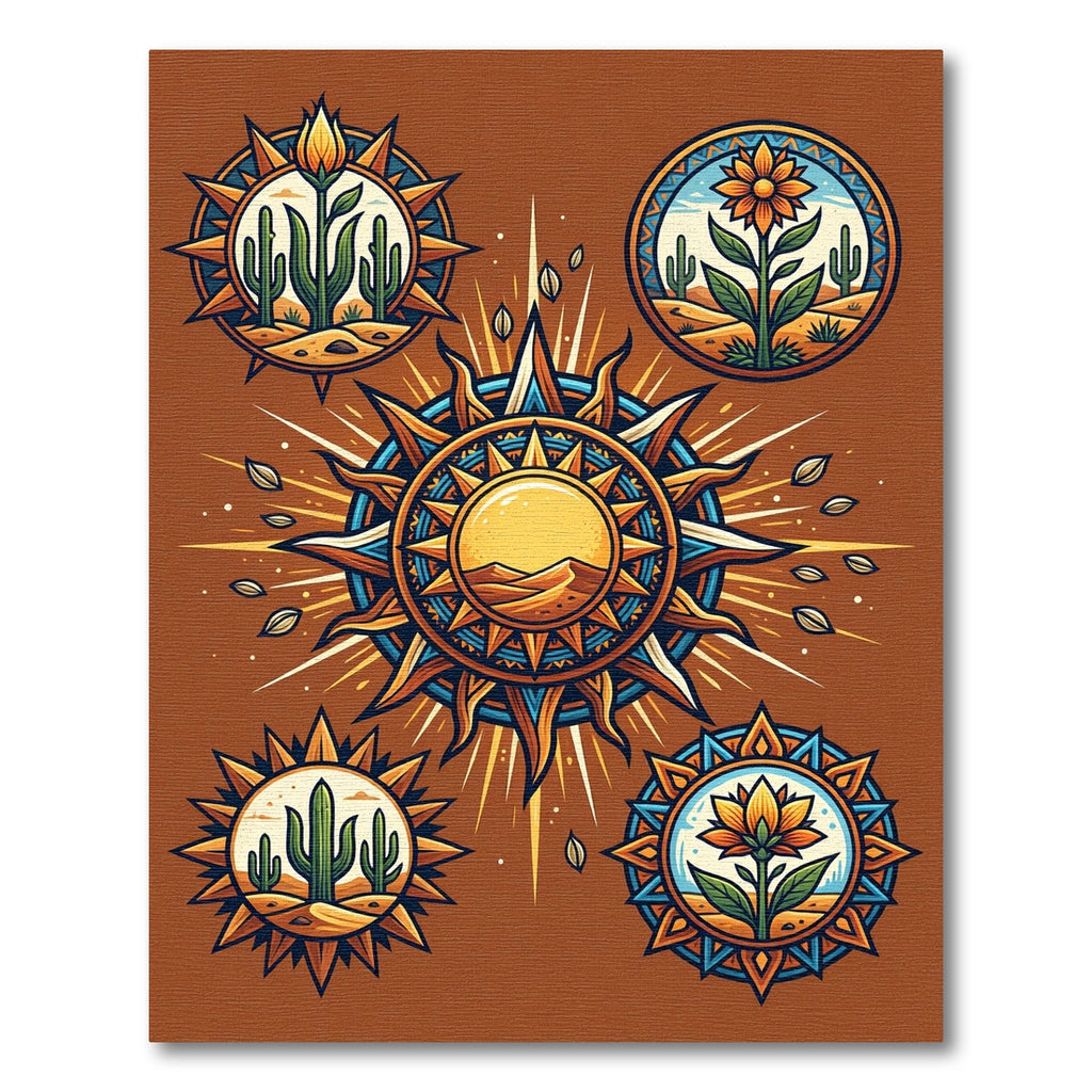 Sunburst Cactus Desert Folk Tierra Rug