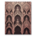 Rose Gold Arabesque Geometric Arch Rug