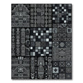 Chiseled Gray Tribal Totem Collage Rug