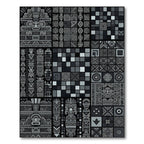 Chiseled Gray Tribal Totem Collage Rug