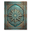Teal and Gold Twelve Point Star Rug