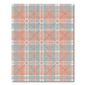 Coastal Coral Gray Plaid Diamond Rug