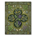 Botanical Olive Herbaceous Medallion Green Rug
