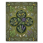 Botanical Olive Herbaceous Medallion Green Rug