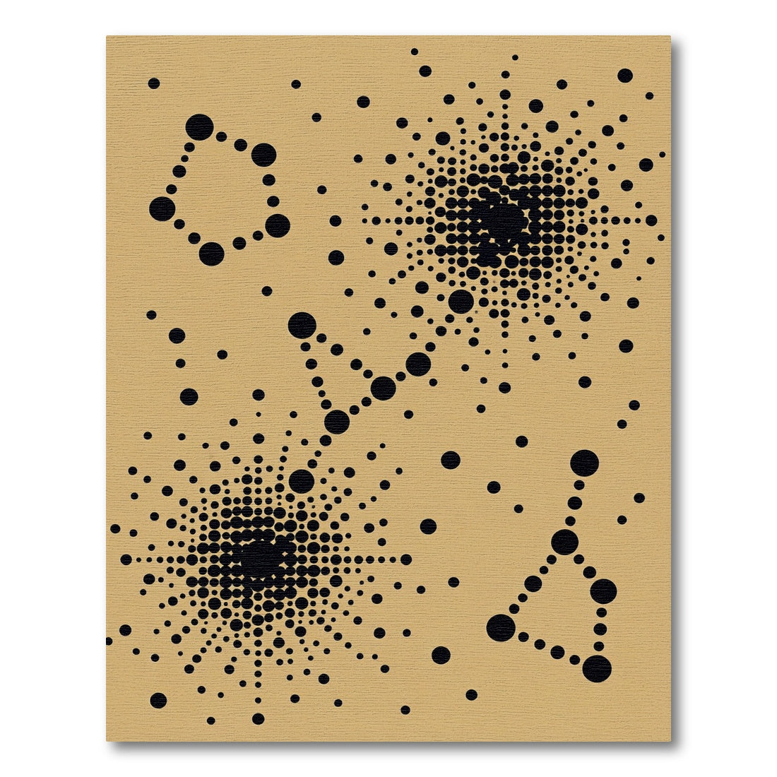 Abstract Black Dot Celestial Tan Rug