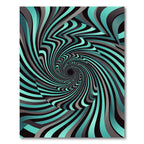 Modern Teal and Charcoal Vortex Swirl Rug