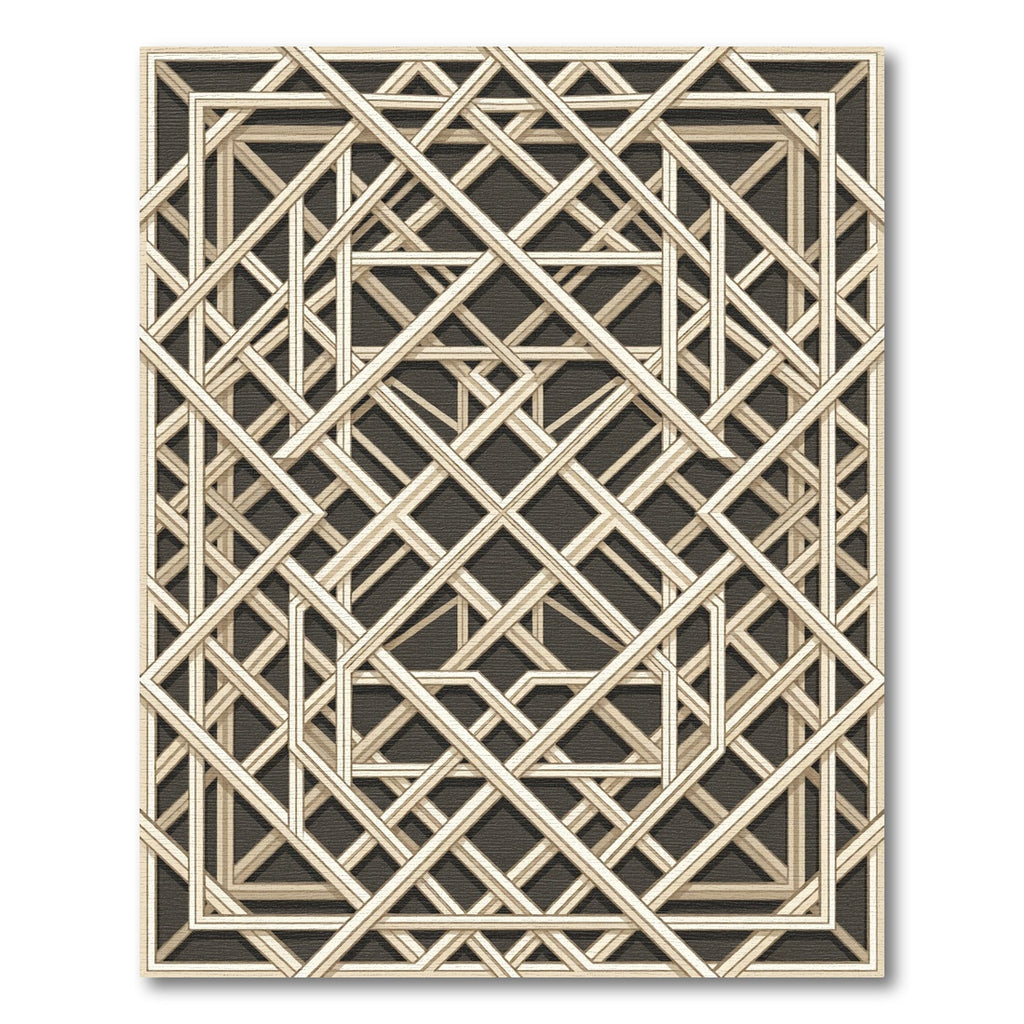Interlocking Cream Geometric Ivory Lattice Rug