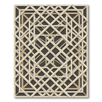Interlocking Cream Geometric Ivory Lattice Rug