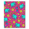 Turquoise Elephant Pink Floral Explosion Rug