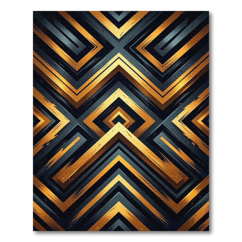 Bold Gold Geometric Abstract Rug