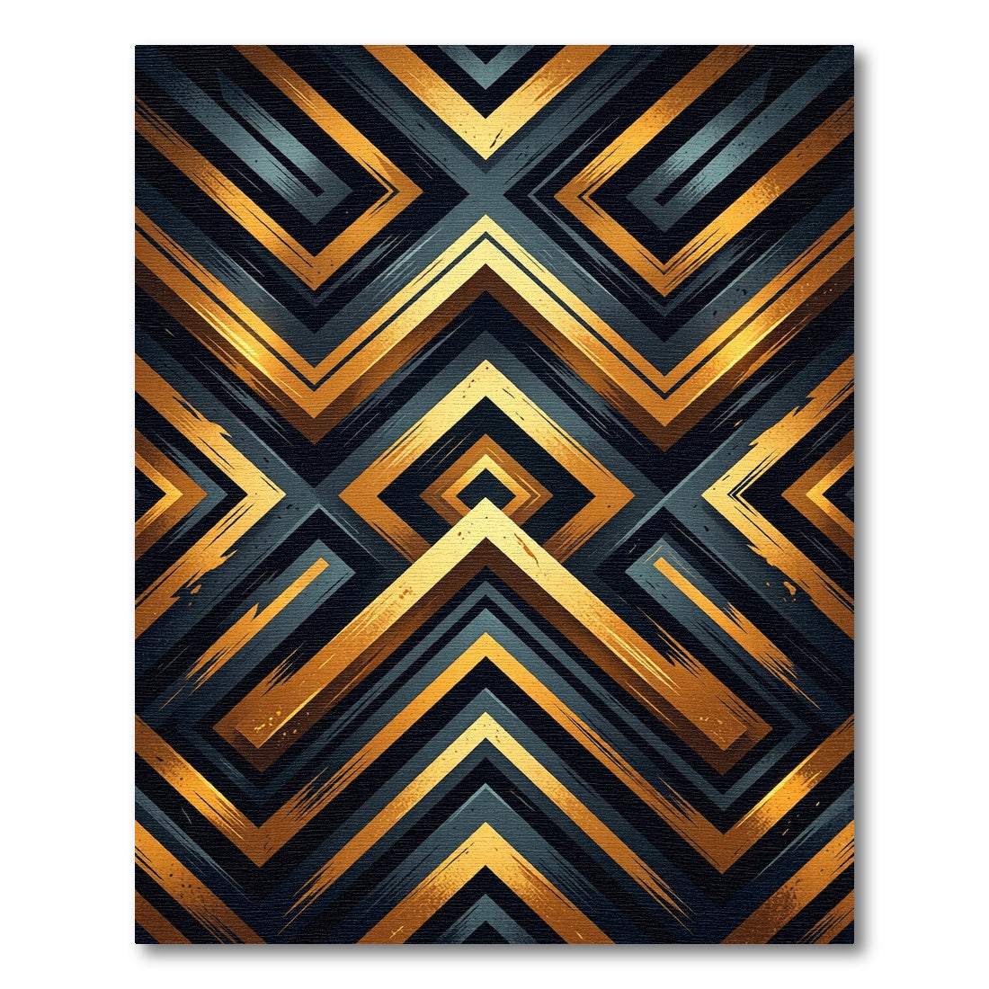Bold Gold Geometric Abstract Rug