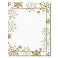 Golden Snowflake Winter Border Rug