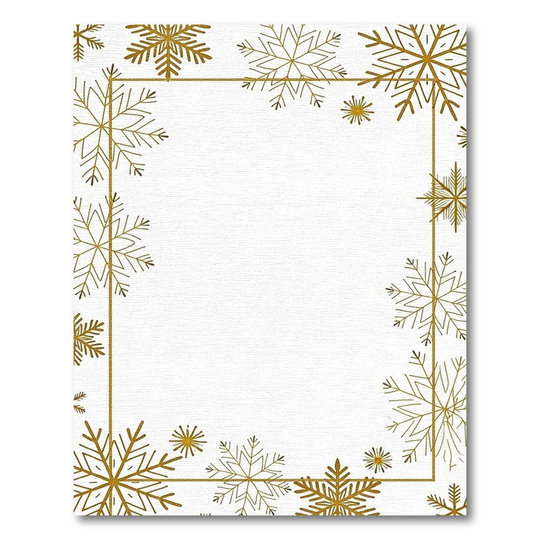 Golden Snowflake Winter Border Rug
