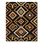 Geometric Earthy Ram Totem Diamond Rug