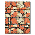 Terracotta Stone Cracked Tile Mosaic Rug