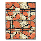 Terracotta Stone Cracked Tile Mosaic Rug