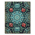 Teal Floral Pomegranate Medallion Rug