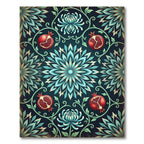 Teal Floral Pomegranate Medallion Rug