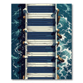 Navy White Nautical Pier Plank Rug