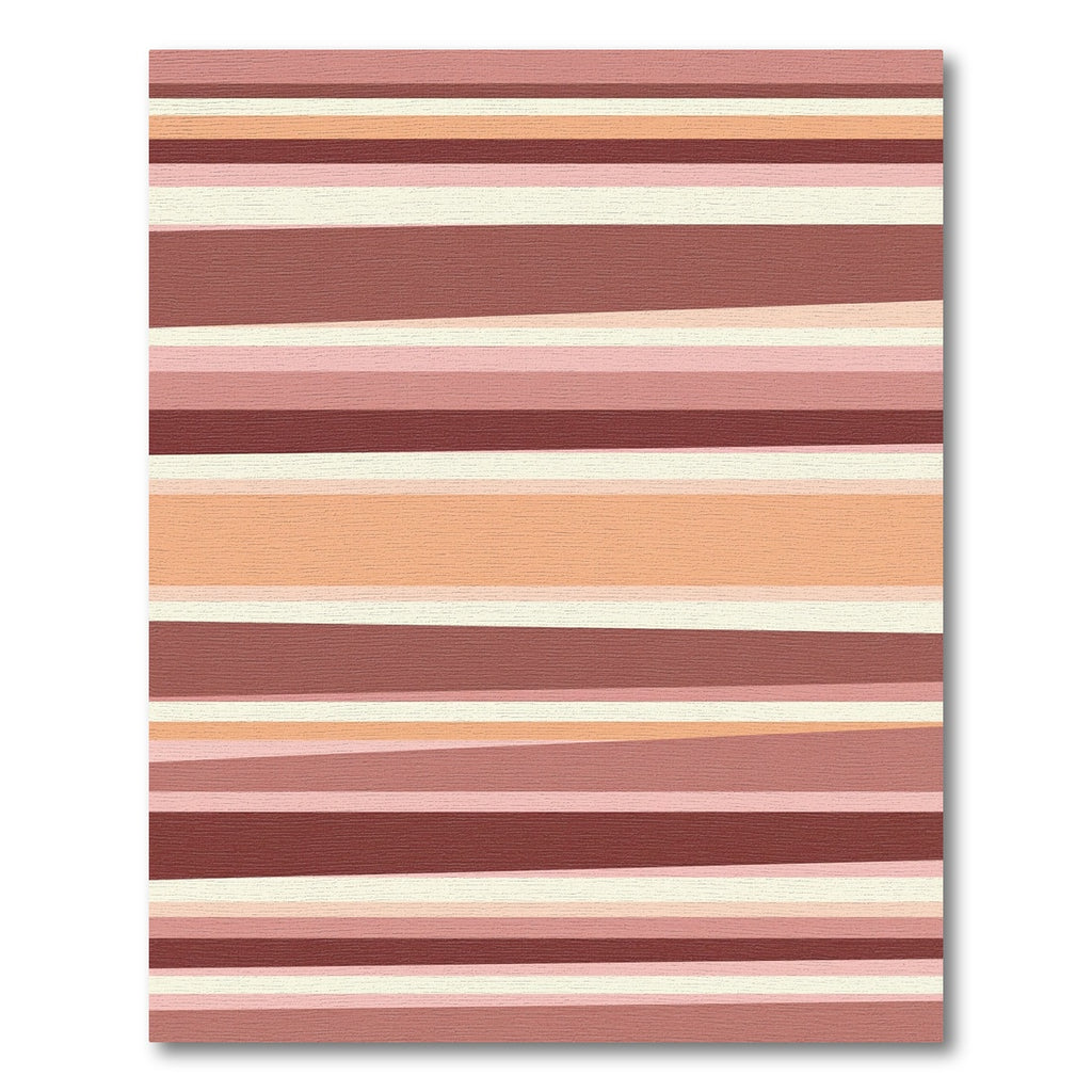 Terracotta Rose Subtle Stripe Arrangement Rug