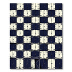 Monochrome Checkered Grid Block Art Rug